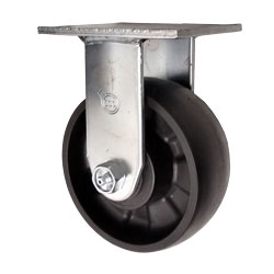 Rigid Caster with Glass Filled Nylon Wheel