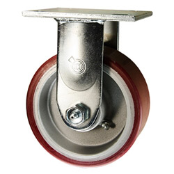 5 Inch Rigid Caster with Polyurethane Tread on Aluminum Core Wheel