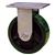 5 Inch Rigid Caster with Green Polyurethane Tread Wheel and Ball Bearings