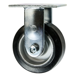5 Inch Rigid Caster with Rubber Tread on Aluminum Core Wheel and Ball Bearings