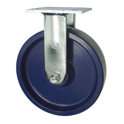 8 Inch Rigid Caster - Solid Polyurethane Wheel