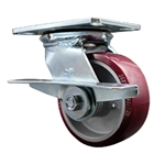 5 Inch Large Top Plate Swivel Caster Polyurethane on Aluminum Wheel with Brake