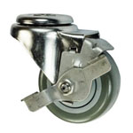 3" Swivel Caster with Polyurethane Tread and Brake