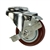 3" Bolt Hole Swivel Caster with Maroon Polyurethane Tread and Brake