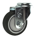 3-1/2" Bolt Hole Swivel Caster with Black Polyurethane Tread