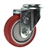 3-1/2" Bolt Hole Swivel Caster with Red Polyurethane Tread