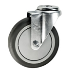 5" Bolt Hole Swivel Caster with Gray Polyurethane Tread