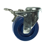 3" Bolt Hole Swivel Caster with Solid Polyurethane Wheel and Total Lock Brake