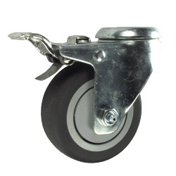 3-1/2" Swivel Caster with Thermoplastic Rubber Tread and Total Lock Brake