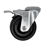 4" Bolt Hole Swivel Caster with Phenolic Wheel and Total Lock Brake