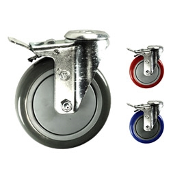 5" Swivel Caster with Polyurethane Tread and Total Lock Brake