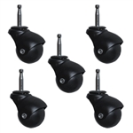 Flat Black Finish  Spherical Casters set of 5