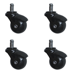 Gloss Black finish spherical casters