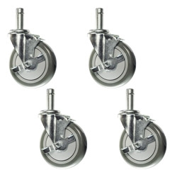 5" Metro wire shelf casters with brakes