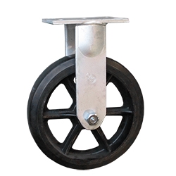 12" Rigid Caster with Rubber Moldon Wheel