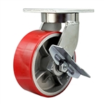 10 Inch Swivel Caster with Polyurethane Tread Wheel and Side Lock Brake