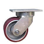 6 Inch Swivel Caster with Polyurethane Tread on Aluminum Wheel