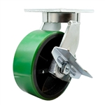 8 Inch Swivel Caster with Polyurethane Tread Wheel and Side Lock Brake