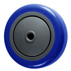4" x 1-1/4" Blue Polyurethane Tread on Poly Wheel