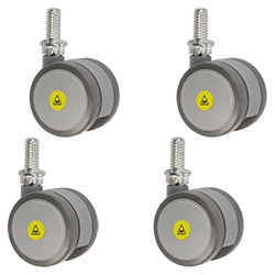 2 inch gray threaded stem MRI safe casters