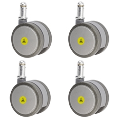 set of four 2-3/8 inch gray MRI safe casters
