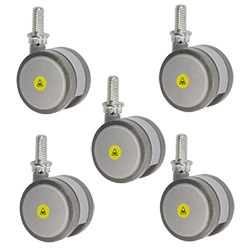 2-3/8 inch gray threaded stem MRI safe casters