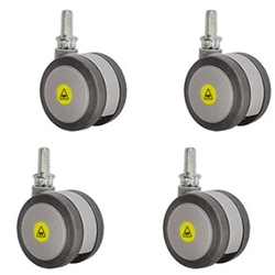 3 inch gray threaded stem MRI safe casters