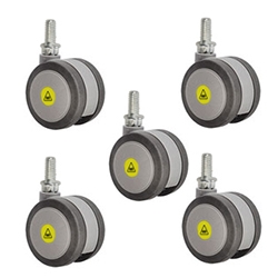 3 inch gray threaded stem MRI safe casters