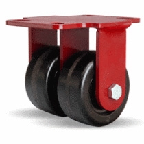 4 Inch dual wheel Rigid Caster with phenolic wheels