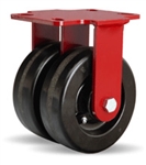 6 Inch dual wheel Rigid Caster with phenolic wheels