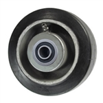 4" x 2" rubber on Aluminum Wheel with Ball Bearings