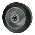 6" x 2" rubber on Aluminum Wheel with Ball Bearings