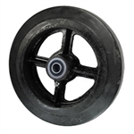 8" x 2" rubber on cast iron wheel with ball bearings