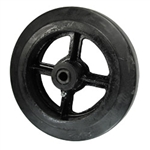8" x 2" rubber on cast iron wheel