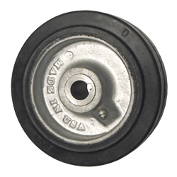 6" x 2" rubber on cast iron drive wheel