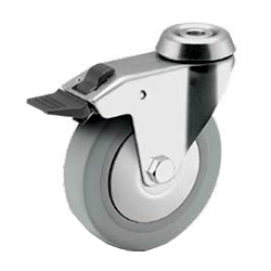 4 inch total lock swivel caster with bolt hole for hospital applications