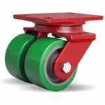 4 Inch dual wheel Swivel Caster with polyurethane on cast core wheels