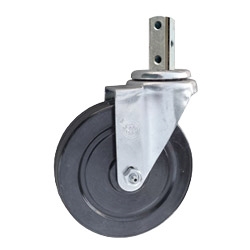 5" Swivel Caster with square stem and soft rubber wheel