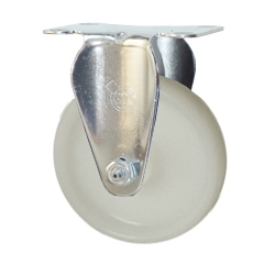 4 Inch Stainless Steel Rigid Caster with White Nylon Wheel