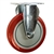 5" Stainless Steel Rigid Caster with Red Polyurethane Tread