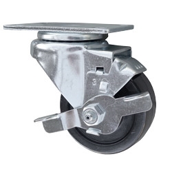 3 Inch Stainless Steel Swivel Caster with Hard Rubber Wheel and brake