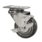 3" Stainless Steel Swivel Caster with Thermoplastic Rubber Tread Wheel and Brake