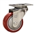 3-1/2" Stainless Steel Swivel Caster with Red Polyurethane Tread