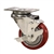 3-1/2" Stainless Steel Swivel Caster with Red Polyurethane Tread and top lock brake