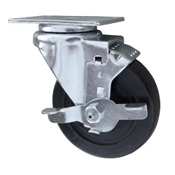4 Inch Stainless Steel Swivel Caster with Hard Rubber Wheel and brake