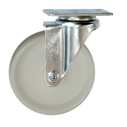 5 Inch Stainless Steel Swivel Caster with White Nylon Wheel