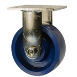 5 Inch Stainless Steel Rigid Caster - Solid Polyurethane Wheel