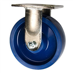 6 Inch Stainless Steel Rigid Caster - Solid Polyurethane Wheel