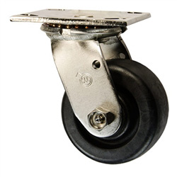 4 Inch Stainless Steel Swivel Caster - Polyolefin Wheel