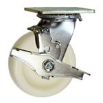 5 Inch Stainless Steel Swivel Caster - Nylon Wheel